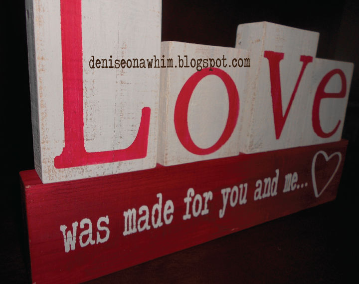 diy valentine decor from 2x4 scraps, chalk paint, crafts, seasonal holiday decor, valentines day ideas
