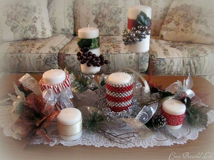 holiday candle decor, seasonal holiday decor