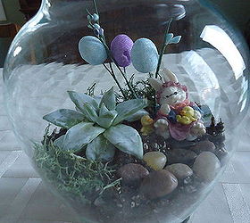 making an easter terrarium, easter decorations, flowers, gardening, seasonal holiday d cor, succulents, terrarium, Make this cute centerpiece for your Easter dining enjoyment