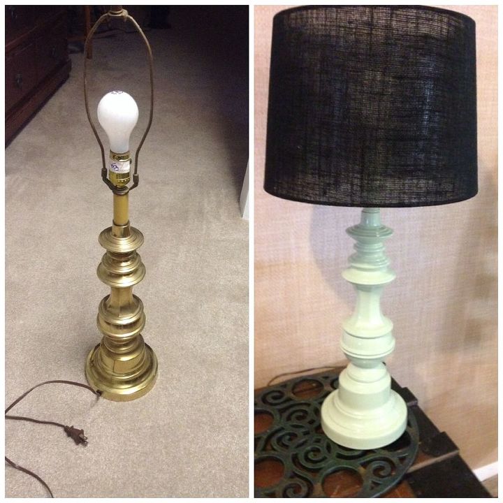 6 00 thrift lamp and a little spray paint, lighting, painting, repurposing upcycling