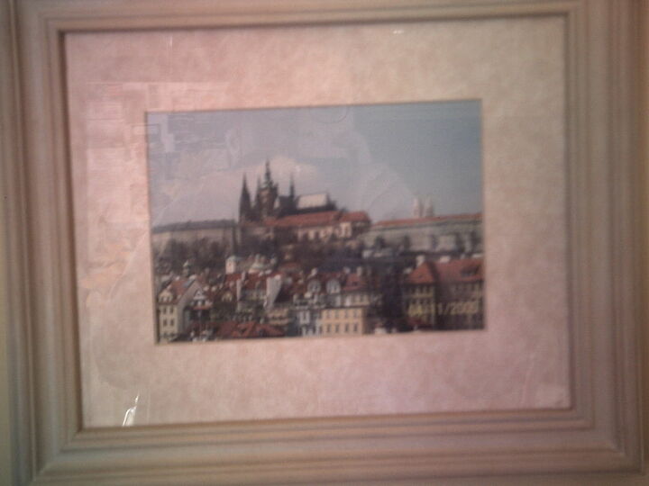 my old country memory kitchen, home decor, kitchen design, wreaths, A framed photo of Prague Castle