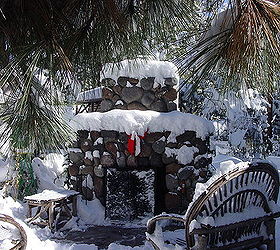 repurposing, fireplaces mantels, outdoor living, repurposing upcycling, Our outdoor fireplace at our cabin in the mountains of Arizona We built it ourselves using an old insert discarded by a neighbor