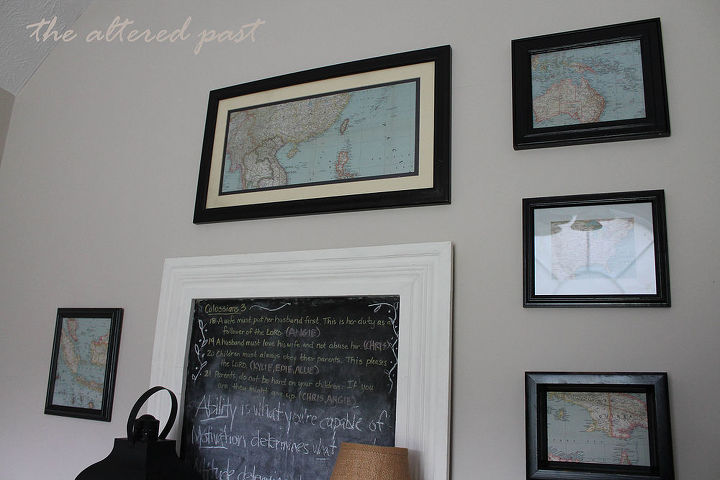 start a gallery wall with a vintage map, crafts, home decor, wall decor, Vintage map gallery wall