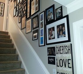 stairway gallery wall, home decor, stairs, Looking up