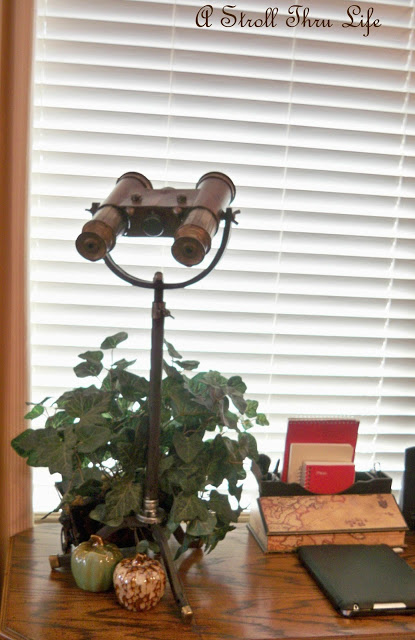 antique wood brass binoculars, home decor