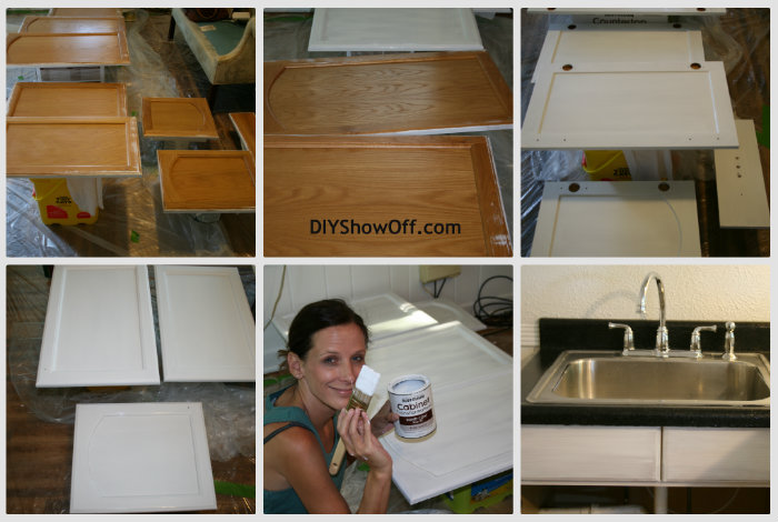 painting kitchen cabinets with rustoleum cabinet transformations, kitchen backsplash, kitchen cabinets, kitchen design, painting, urban living, I ve painted kitchen cabinets twice now In our own home with sanding primer and Benjamin Moore s Impervo And these with Rustoleum s Cabinet Transformations The finish seems super durable and I loved the deglosser vs sanding step
