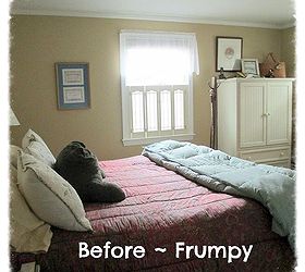bedroom makeover frumpy to fabulous, bedroom ideas, home decor, Here is our Plain Jane master bedroom before Lorraine worked her magic Comfy but frumpy