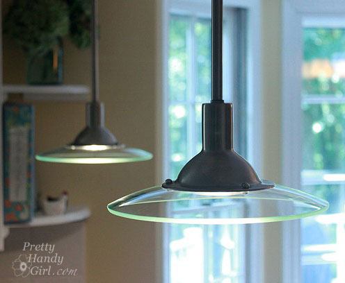 modern pendant lights to farmhouse lights with some solder and paint, lighting, painting, UFO looking modern lights before