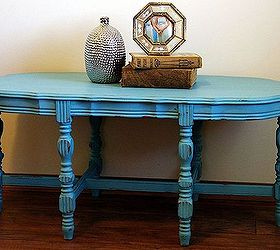 turquoise distressed chalkpainted coffee table, chalk paint, painted furniture