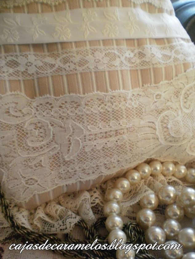 hand made vintage small bag with lace and antique buttons, crafts