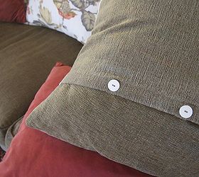 easy diy save for a tired old sofa, painted furniture, reupholster, A view of the cushion backs