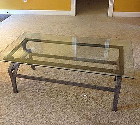 coffee table transformation, painted furniture, shabby chic, Glass Coffee Table