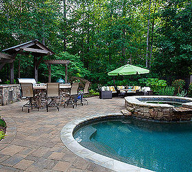recent outdoor living project, outdoor living, pool designs