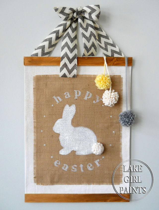 burlap bunny banner, crafts, seasonal holiday decor