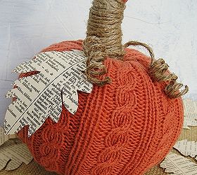 easy sweater pumpkins, crafts, decoupage, repurposing upcycling, Easy sweater pumpkins fun and inexpensive to make