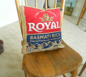what s the difference between cottage and country decorating, home decor, I made these pillows for her out of burlap rice bags You can read the tutorial on my blog post