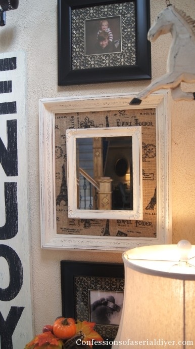 diy burlap framed mirror, crafts, You could use any fabric to match your decor