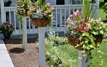 How to Mount Flower Baskets Onto Wooden Posts