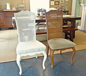 reupholstered dining chairs work in progress, painted furniture
