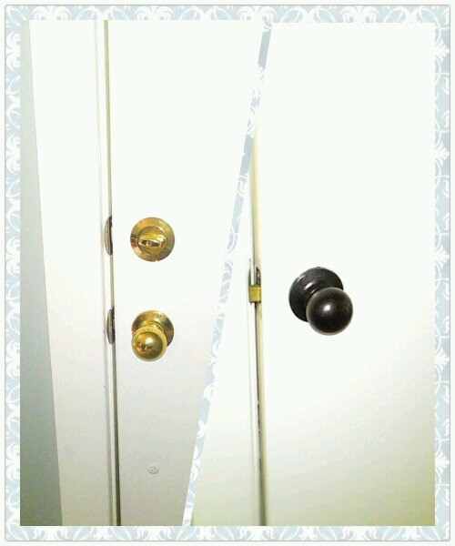 updating ugly brass door knobs, doors