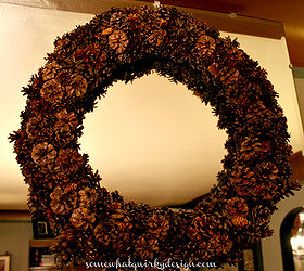 do you know how to make a pine cone wreath, crafts, seasonal holiday decor, I really like how it turned out