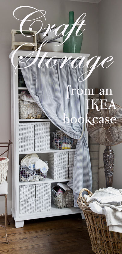 charming craft storage using an ikea bookcase, cleaning tips, home decor, storage ideas, I used an old IKEA bookcase and painted it white