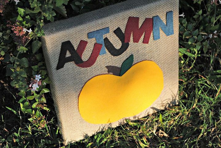 burlap felt autumn sign, crafts, seasonal holiday decor, Autumn Pumpkin Wall Art