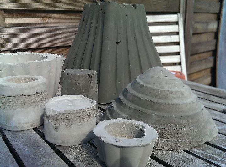 vasos de concreto e cimento diy e castiais, duro e pronto