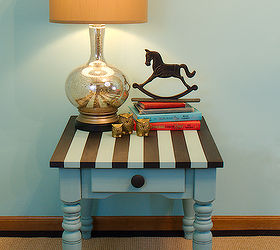 aqua striped chalkpainted table, painted furniture