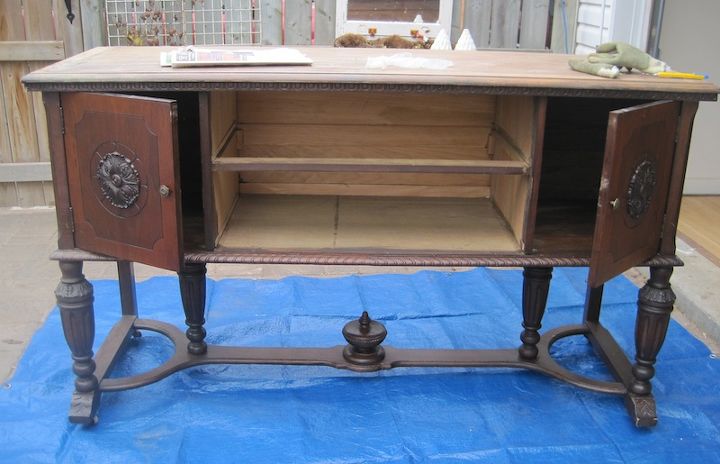 q antique sideboard before and after what would you choose, painted furniture, The Before Photo