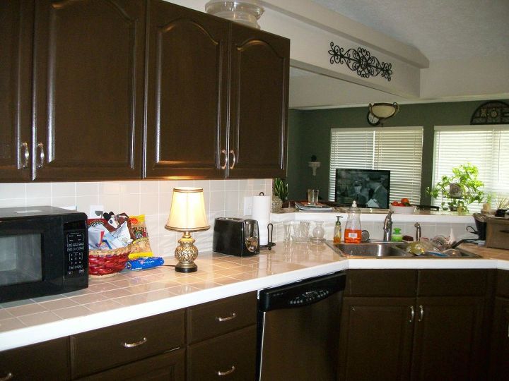 kitchen transformation from white to chocolate cabinets, kitchen cabinets, kitchen design, painting, Chocolate cabinets finished