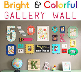 bright colorful gallery wall, home decor, wall decor