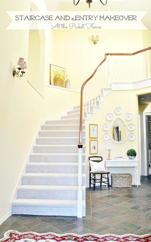 staircase and foyer makeover, flooring, home decor, stairs, Staircase and entry makeover