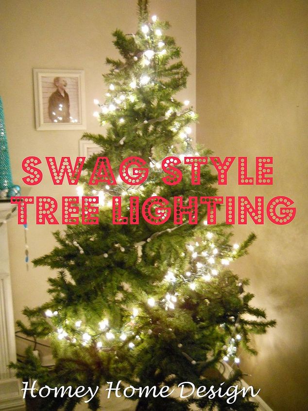 a new way to hang your christmas tree lights, christmas decorations, lighting, seasonal holiday decor, Swag style lighting