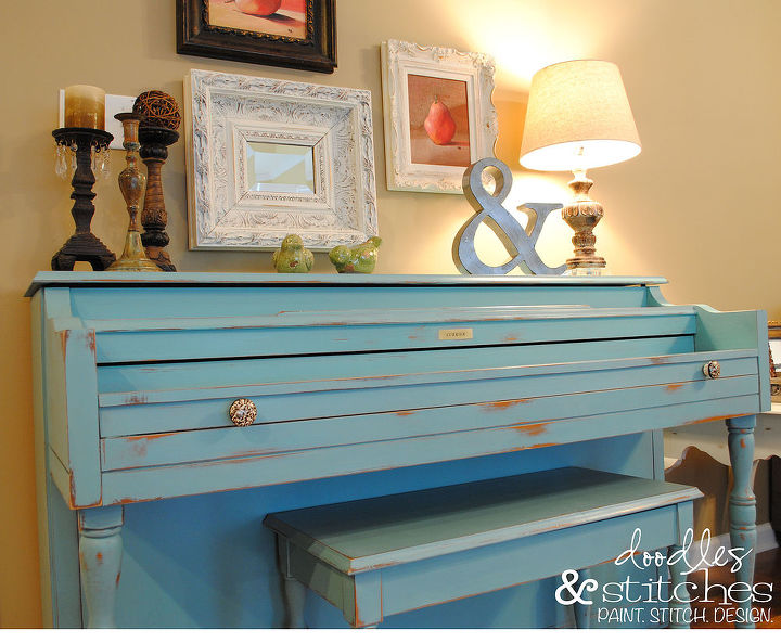 a painted piano, painted furniture
