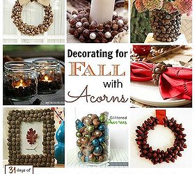 decorating for fall with acorns, seasonal holiday decor