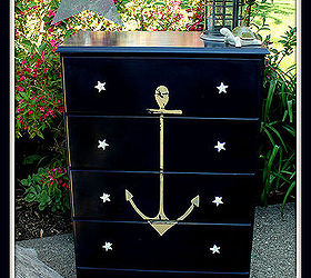 vintage anchor nautical coastal dresser makeover, painted furniture