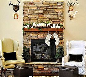 great room rustic christmas, christmas decorations, fireplaces mantels, living room ideas, seasonal holiday decor