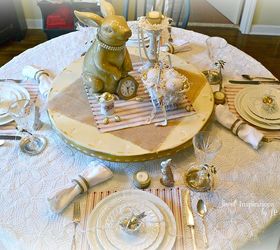my easter tablescape with bunnies baskets pearls, easter decorations, seasonal holiday d cor