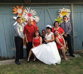 giant paper flowers for an outdoor wedding, crafts, wreaths, A very close knit family