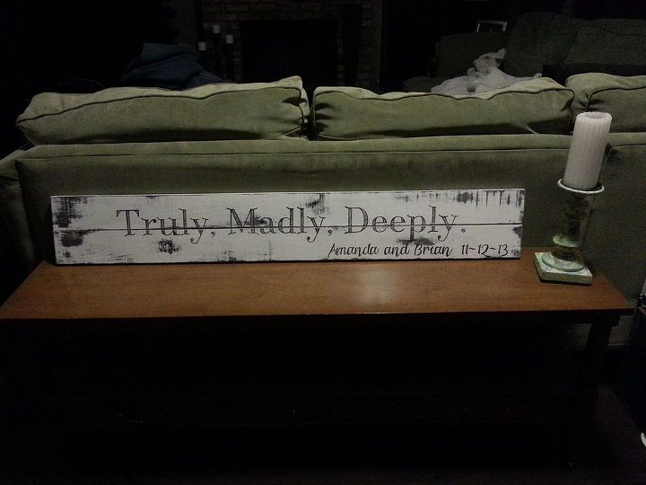truly madly deeply pallet sign, crafts, pallet, repurposing upcycling, Shined up and ready for my niece I hope she loves it