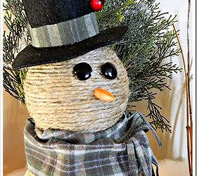 burlap twine snowmen, christmas decorations, crafts, seasonal holiday decor