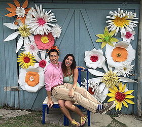 giant paper flowers for an outdoor wedding, crafts, wreaths, My daughter her boyfriend being silly