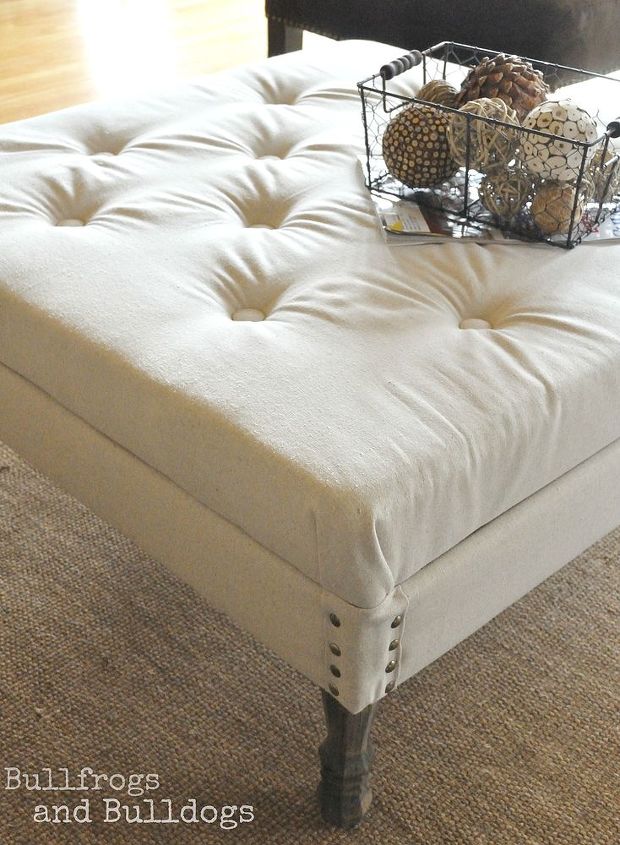 new diy tufted ottoman, painted furniture