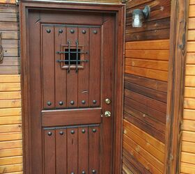 new heavy mahogany door with a cool speak easy window, doors, woodworking projects, I just love the little speak easy door