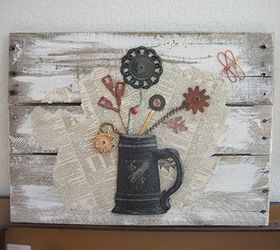 repurposing and upcycling, crafts, home decor, repurposing upcycling, Tried a little mixed media with this one My hubby likes this one the best