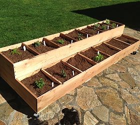stacked herb bed, diy, gardening, woodworking projects, Pacific NW organic herb bed on wheels