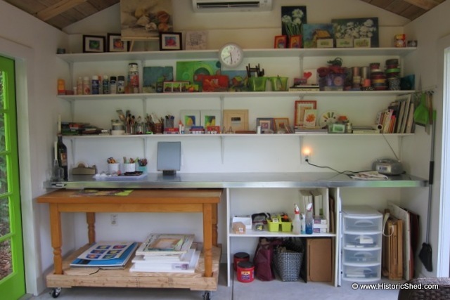 sunny artist studio shed, home improvement, outdoor living, The back wall has no windows or doors perfect for shelves