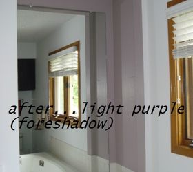 diy bathroom update, bathroom ideas, diy, Sme purple foreshadow color on the stairs in another post