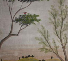 a mural in the style of rufus porter, foyer, painting, Detail of one of Porter s murals via rufusportermuseum org